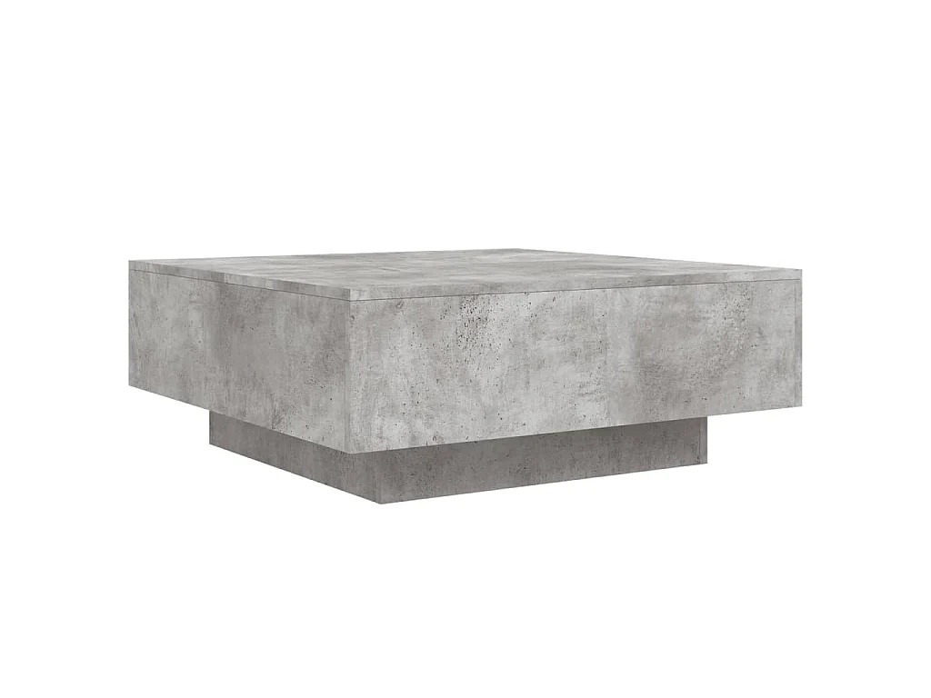 Tavolino da Soggiorno con Luci LED Grigio Cemento 80x80x31 cm
