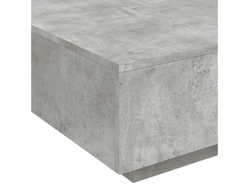 Tavolino da Soggiorno con Luci LED Grigio Cemento 80x80x31 cm