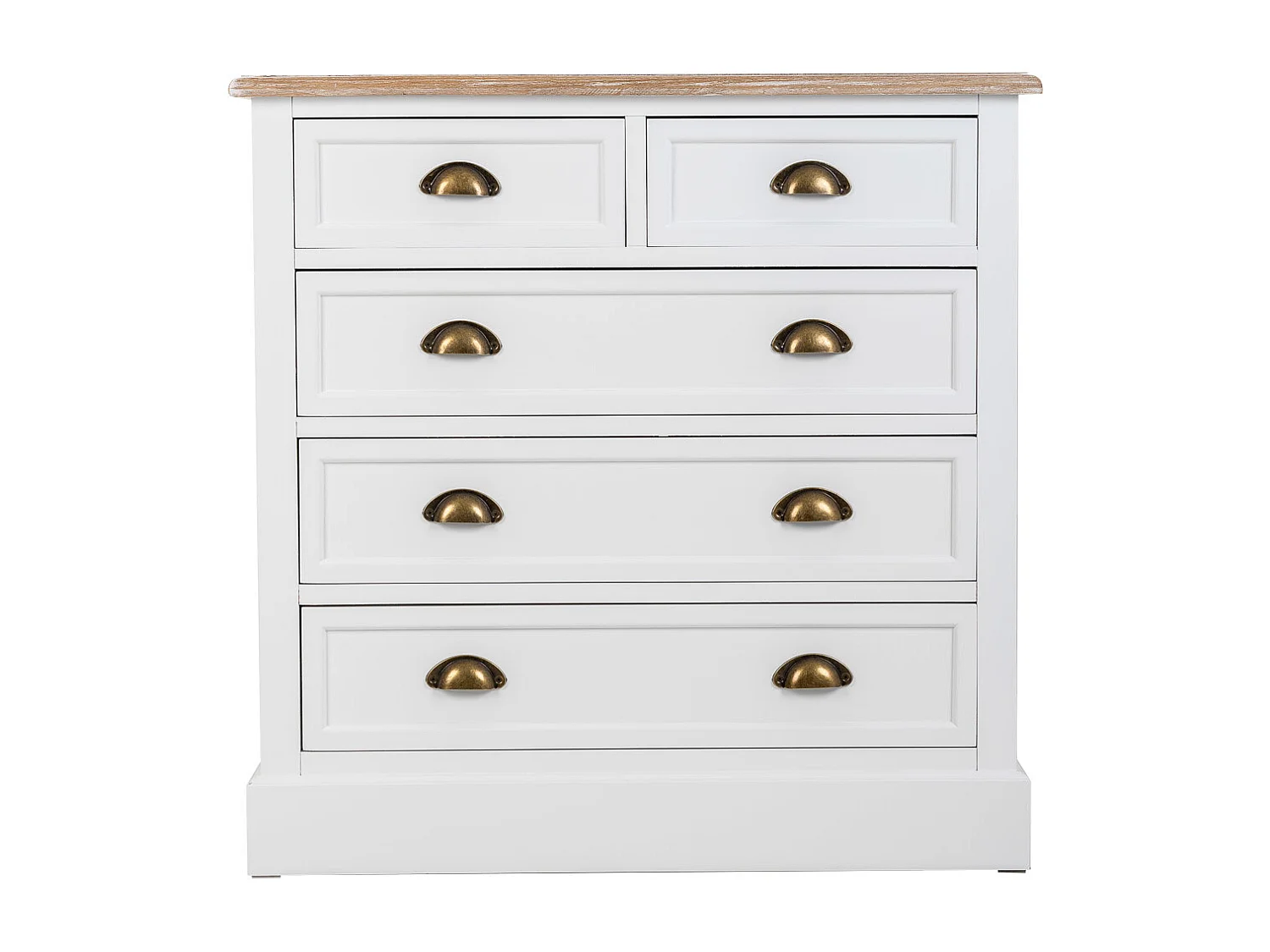 Commode en bois avec 5 tiroirs blanc 80x40x80.5h