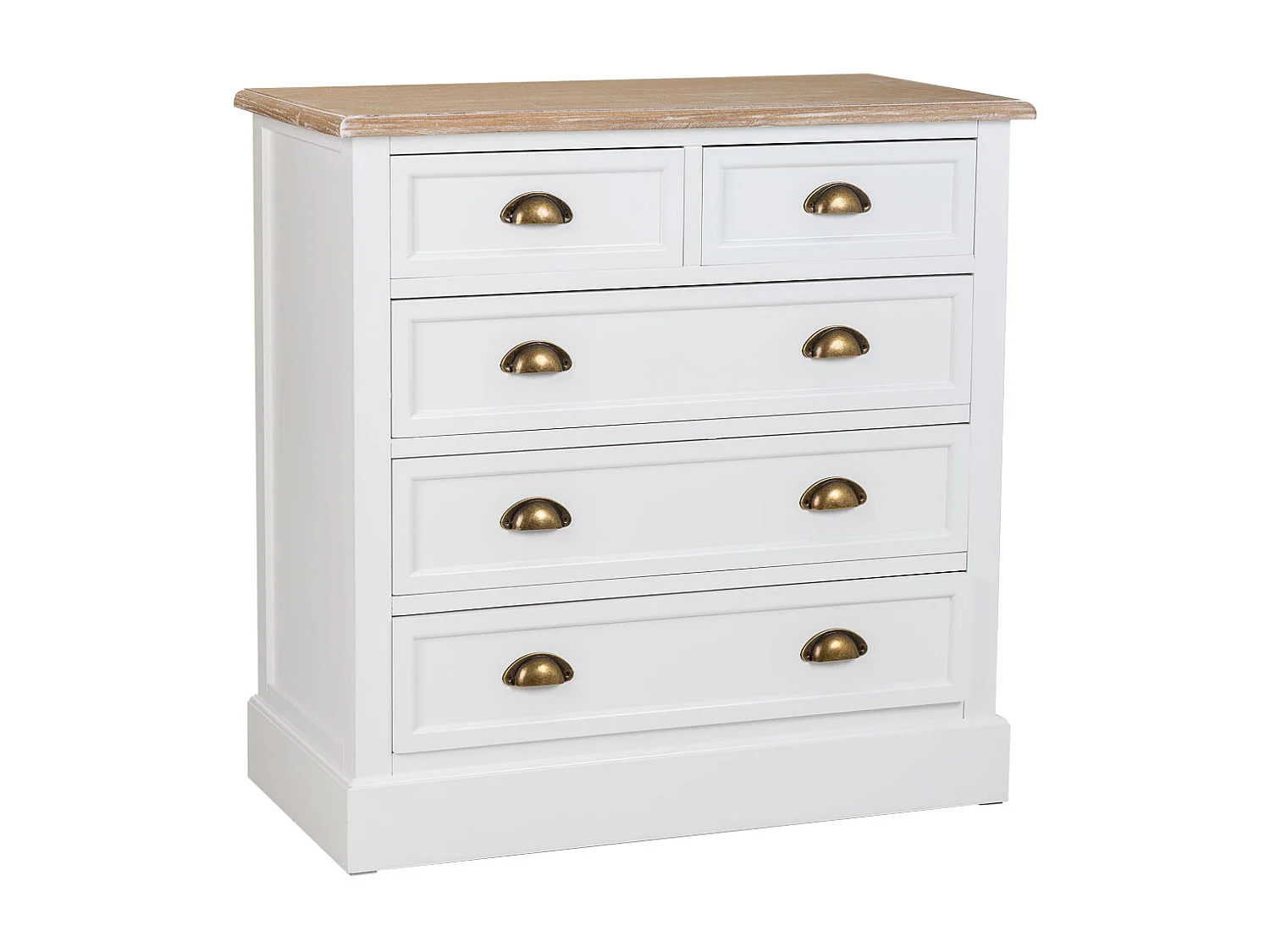 Commode en bois avec 5 tiroirs blanc 80x40x80.5h