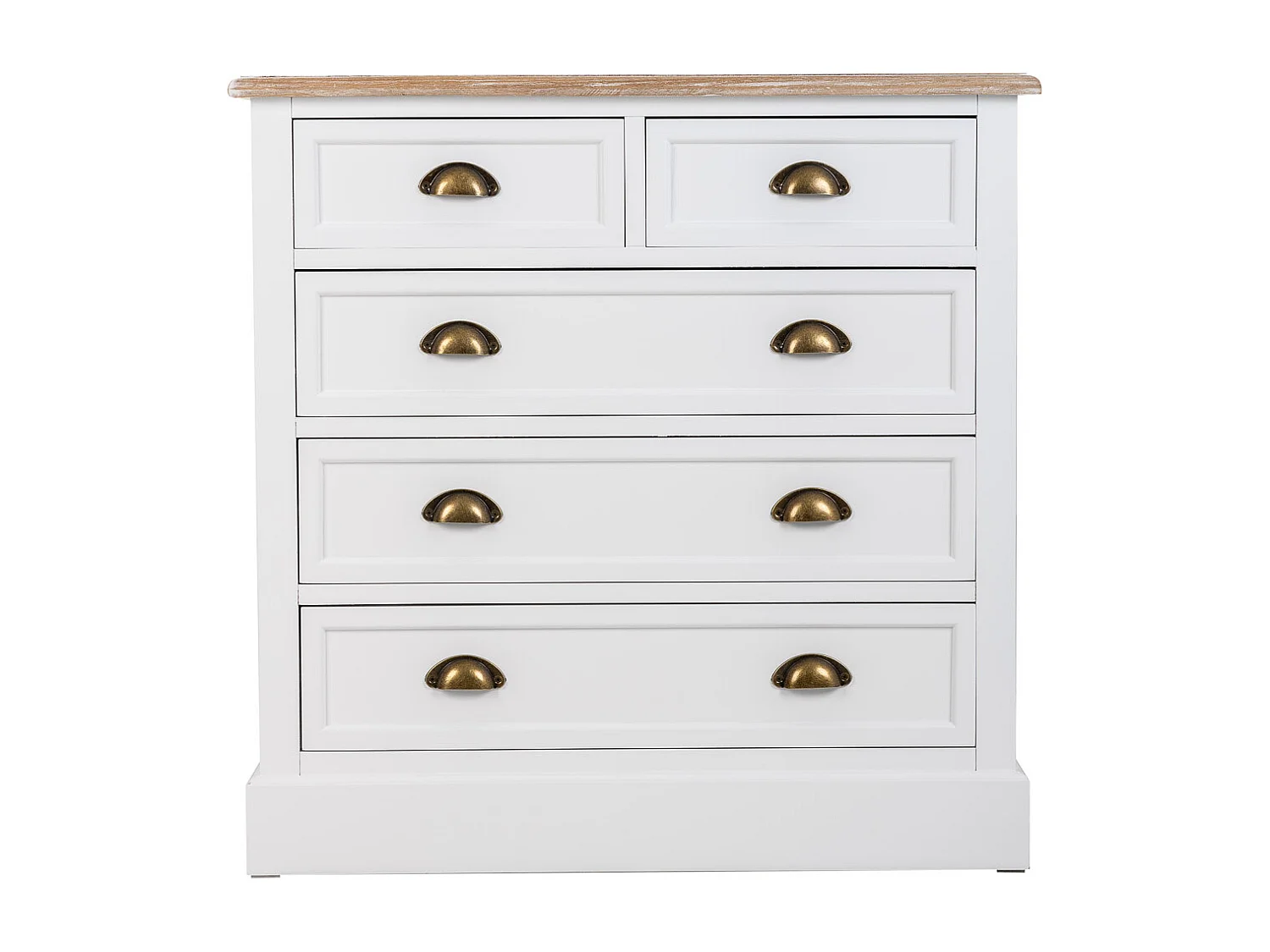 Commode en bois avec 5 tiroirs blanc 80x40x80.5h