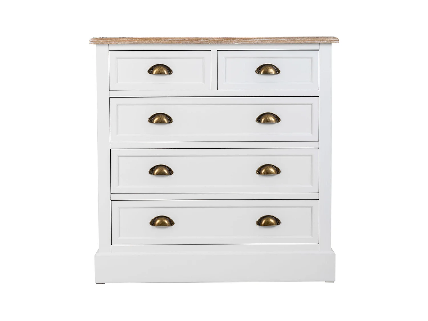 Commode en bois avec 5 tiroirs blanc 80x40x80.5h