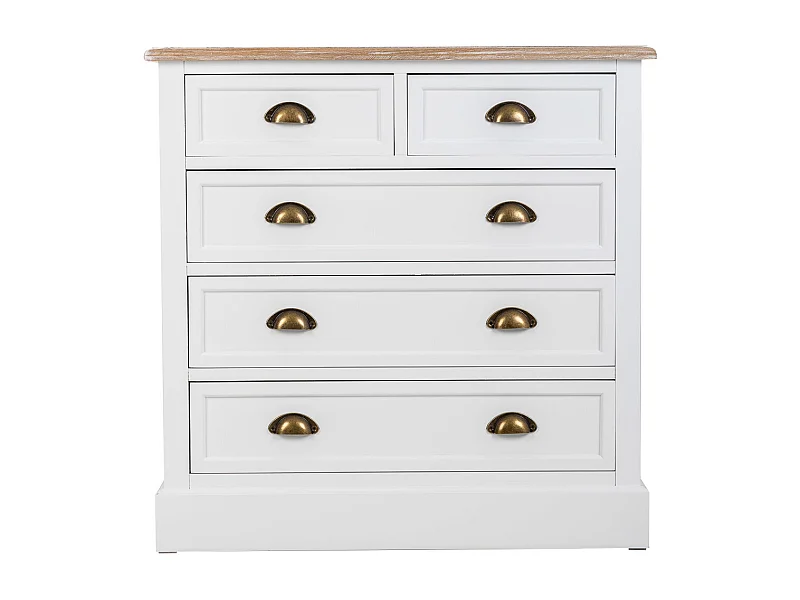 Cassettiera in legno bianca 5 cassetti 80x40x80,5h