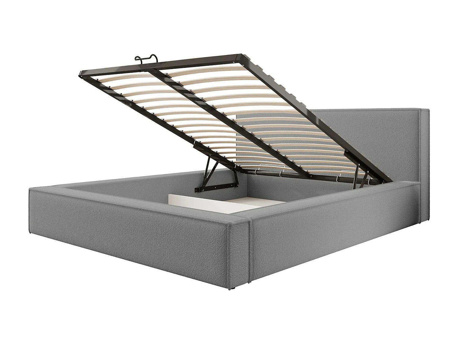 Lit double capitonné 140 cm - gris foncé - BOCALIO