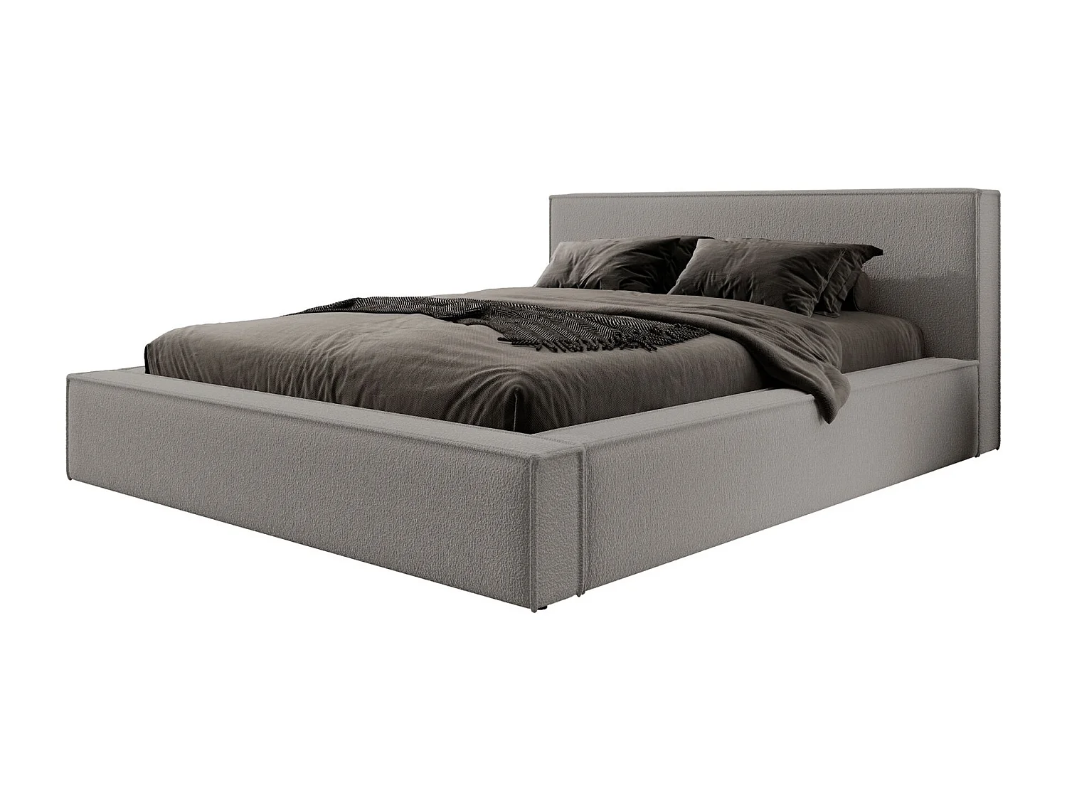 140 cm gestoffeerd tweepersoonsbed - donkergrijs - BOCALIO
