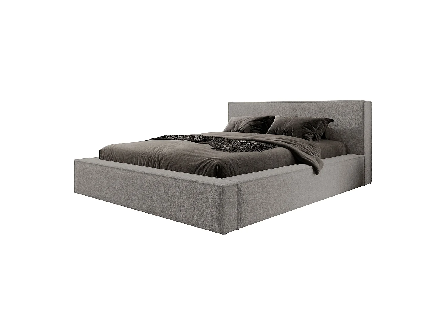 140 cm gestoffeerd tweepersoonsbed - donkergrijs - BOCALIO