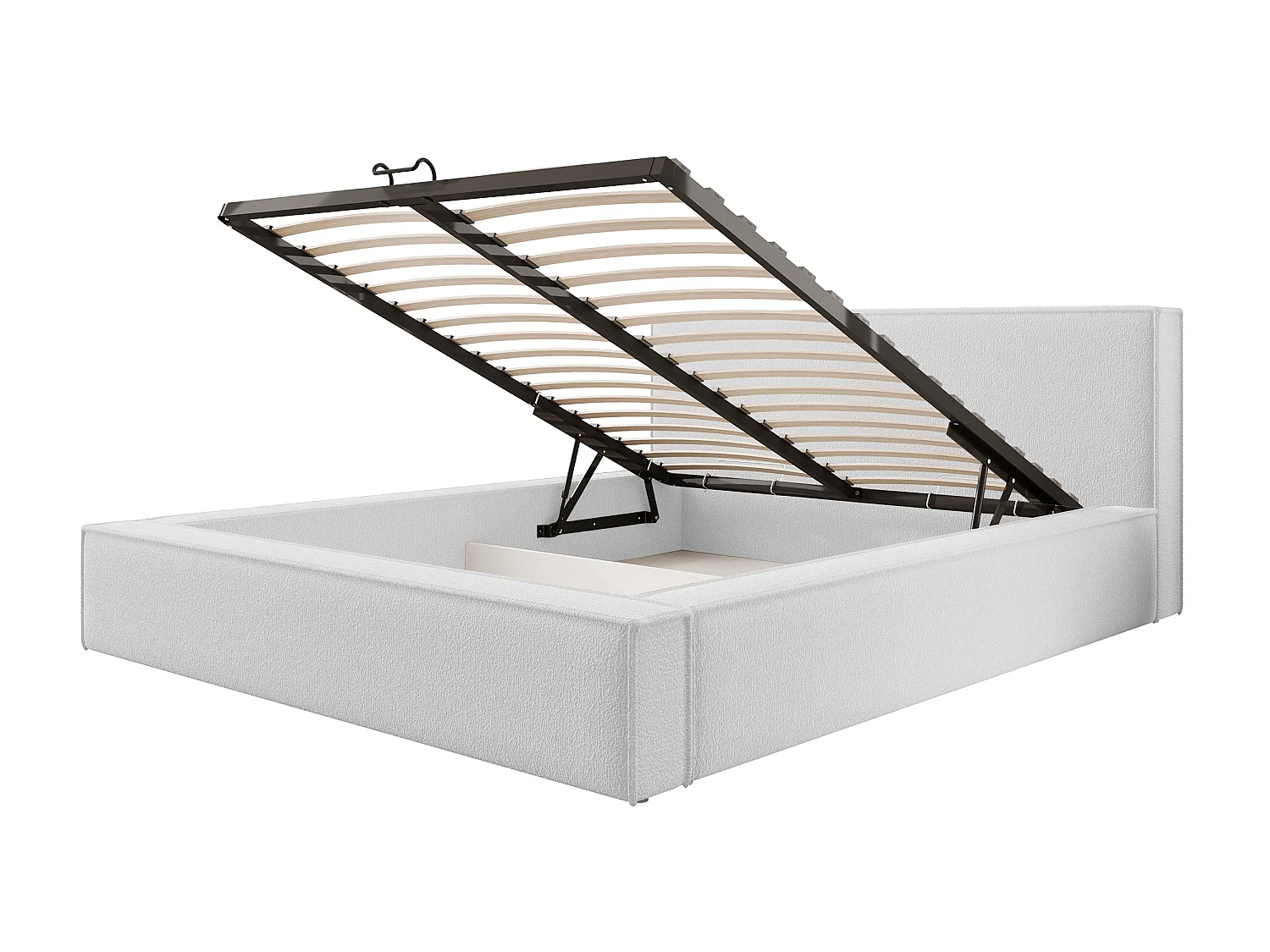 Lit double capitonné 140 cm - gris clair- BOCALIO