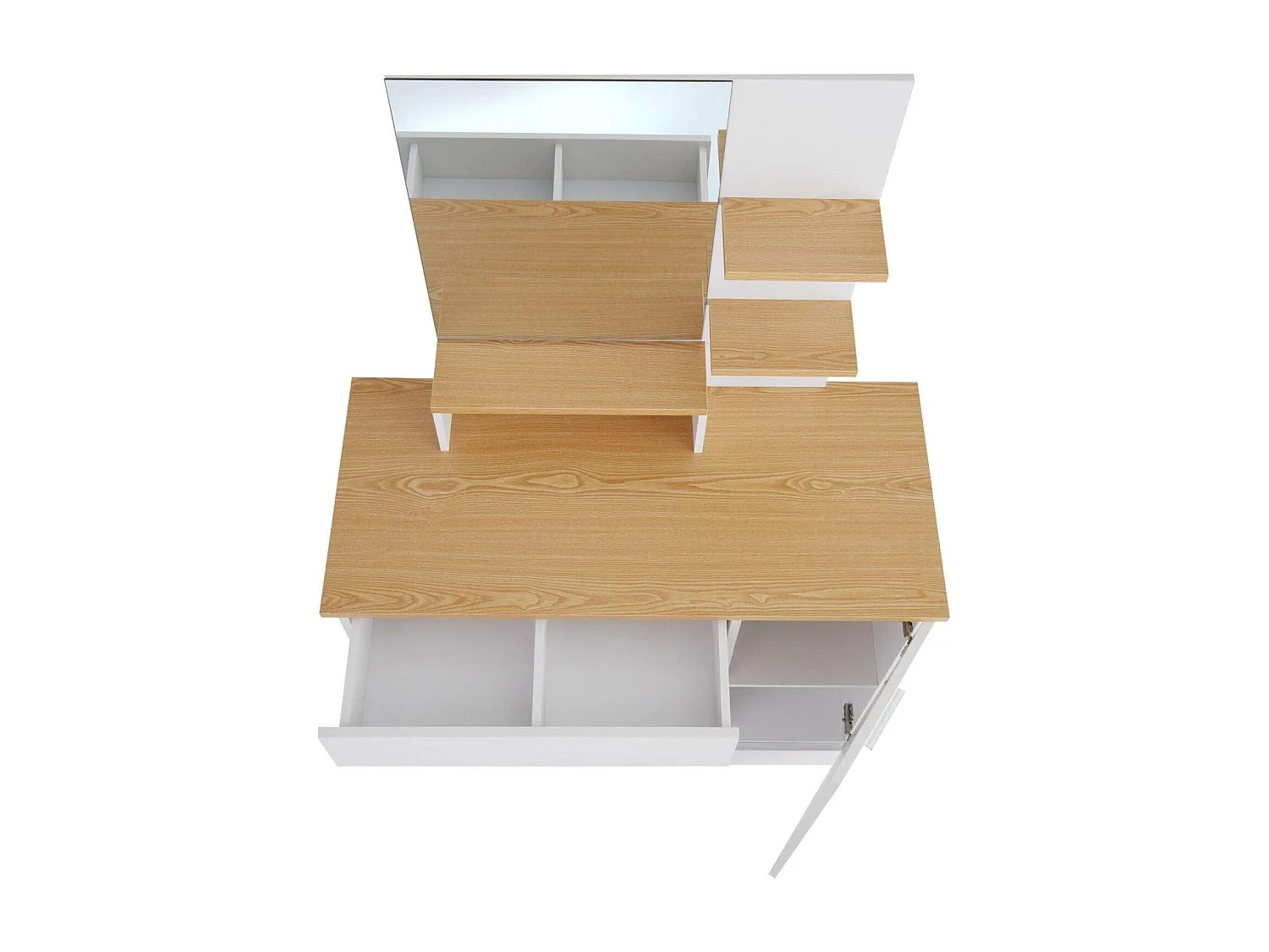 Coiffeuse avec miroir tiroir blanche 90 x 40 x 137.5 cm 08_0000240