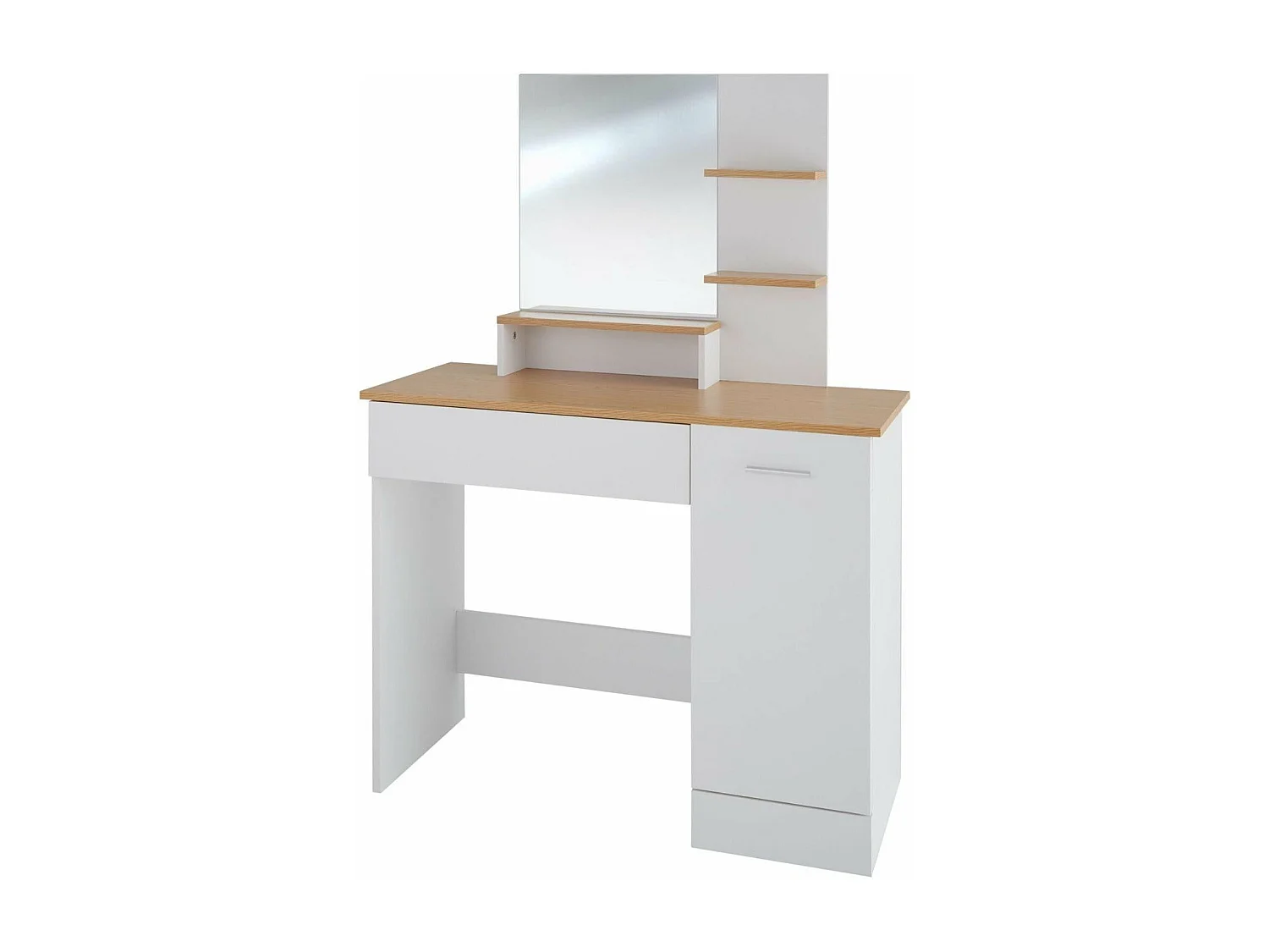 Tocador con cajón con espejo moderno y elegante tocador 137,5 cm blanco 08_0000240
