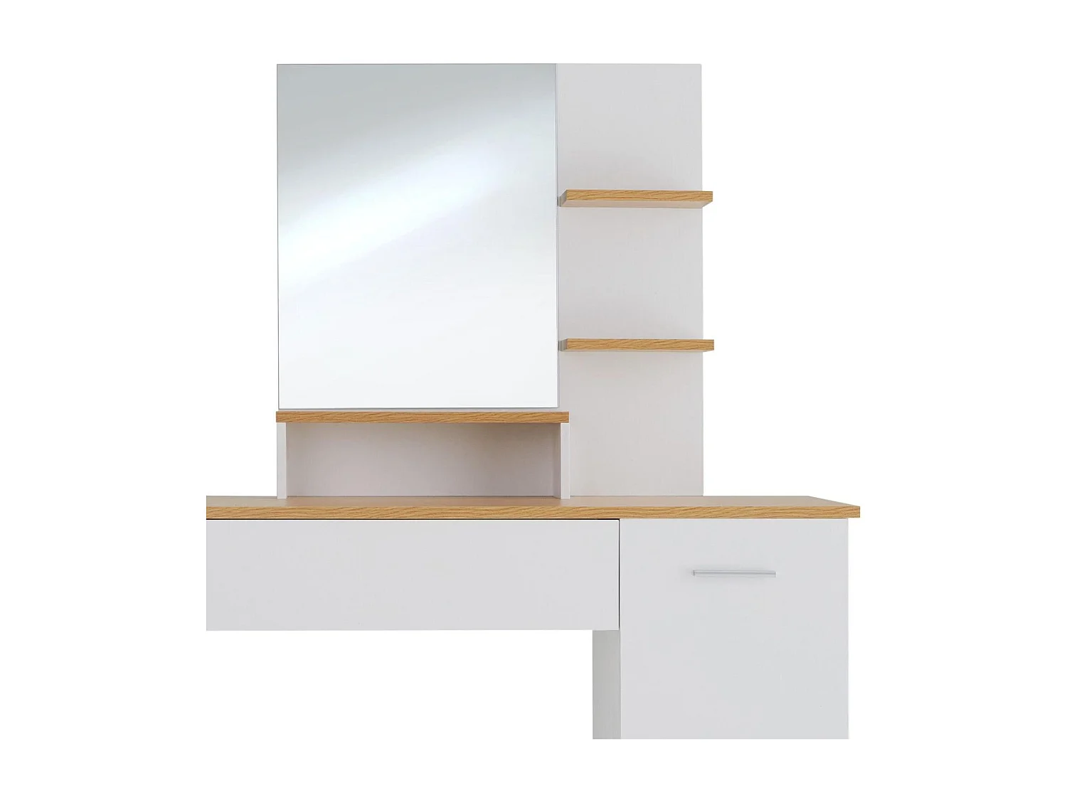 Tocador con cajón con espejo moderno y elegante tocador 137,5 cm blanco 08_0000240