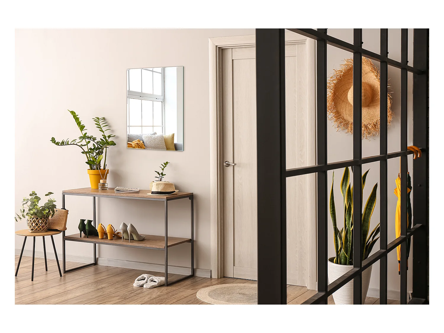 Moderner rechteckiger Spiegel ohne Rahmen 70x50 cm