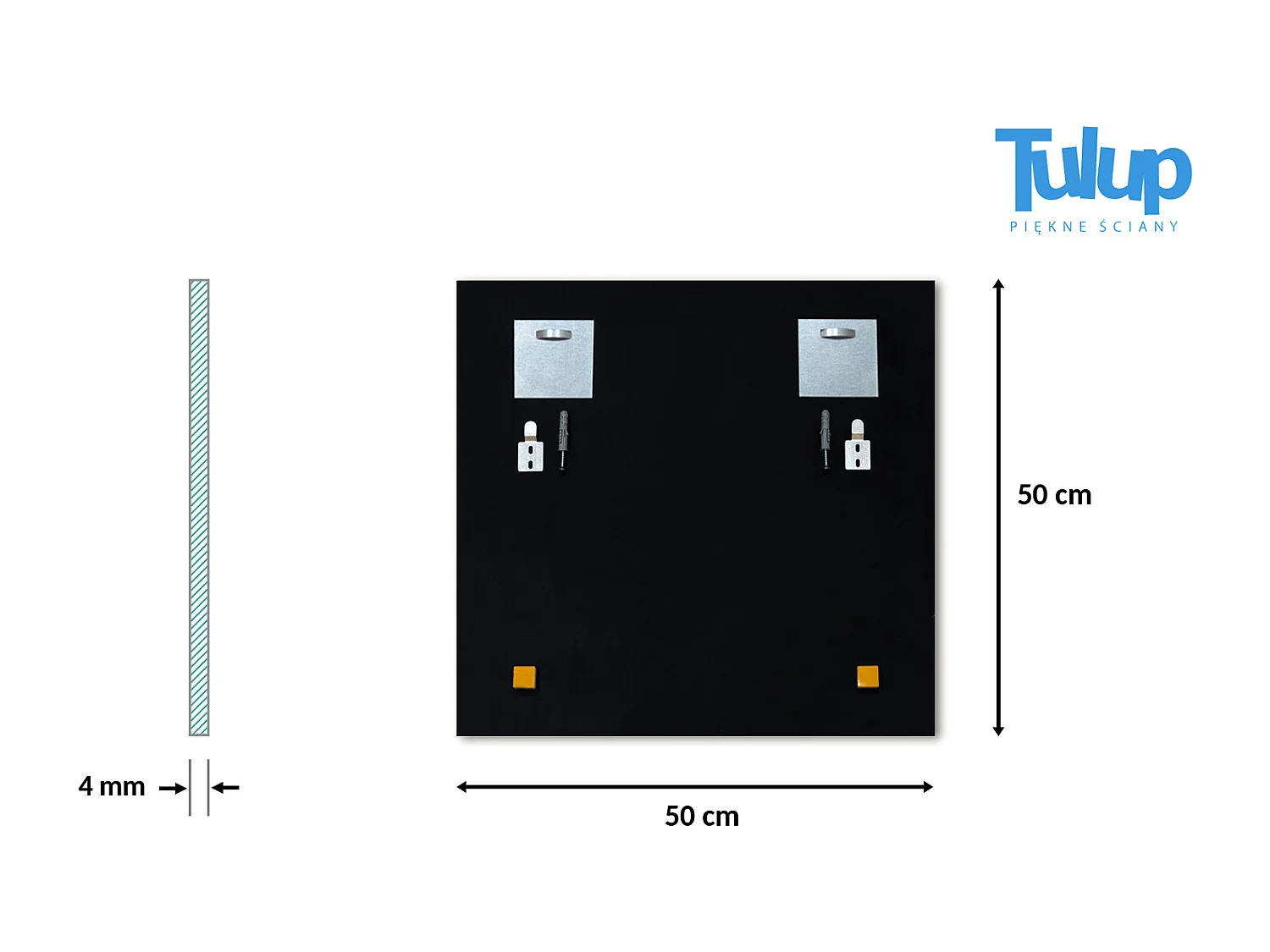 Quadratischer Wandspiegel für Schminktisch 50x50 cm