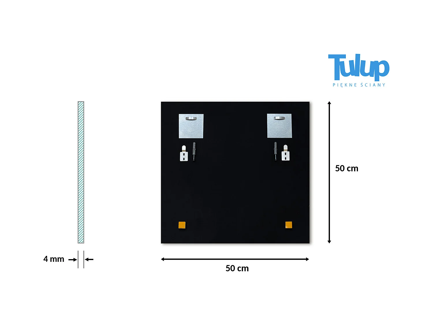Vierkante wandspiegel voor kaptafel 50x50 cm