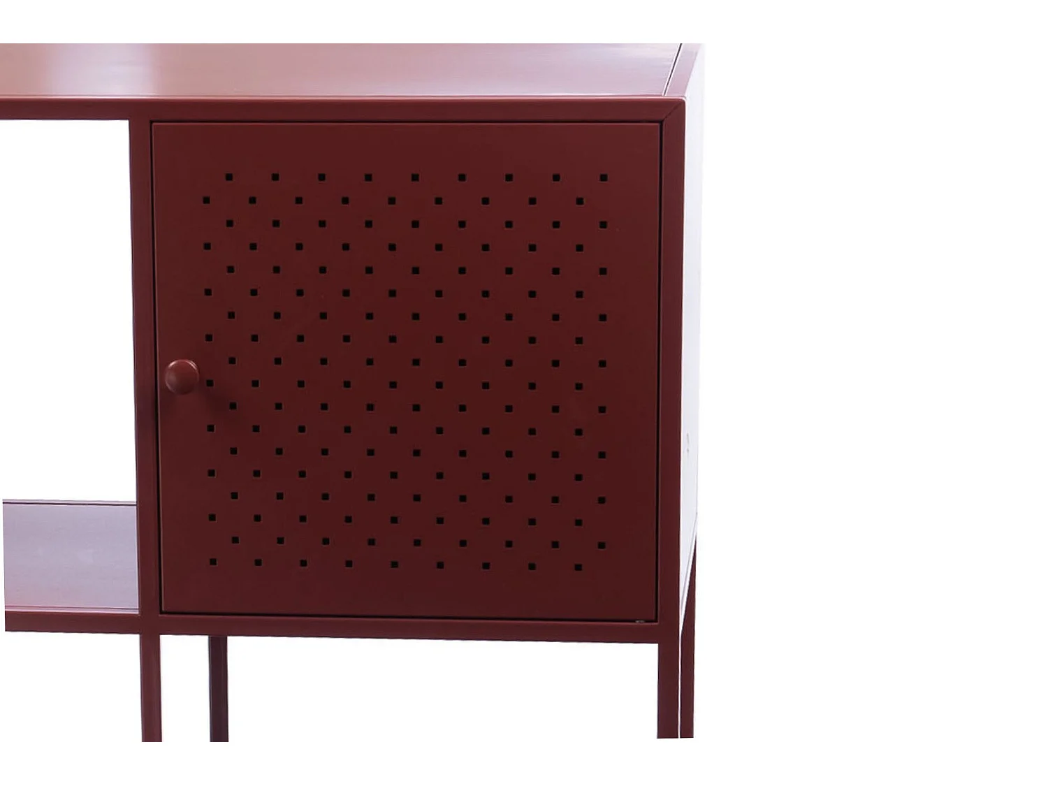 Console contemporaine en métal rouge terracotta L100 - TERRA