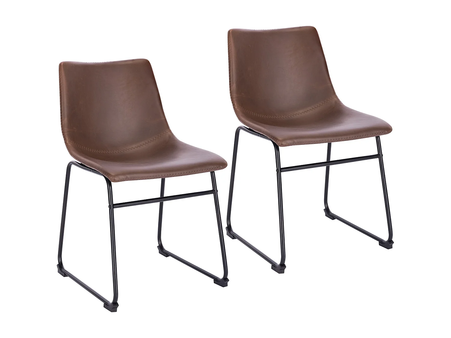 ESSZIMMERSTUHL HARRY 2er Set Kunstleder Braun