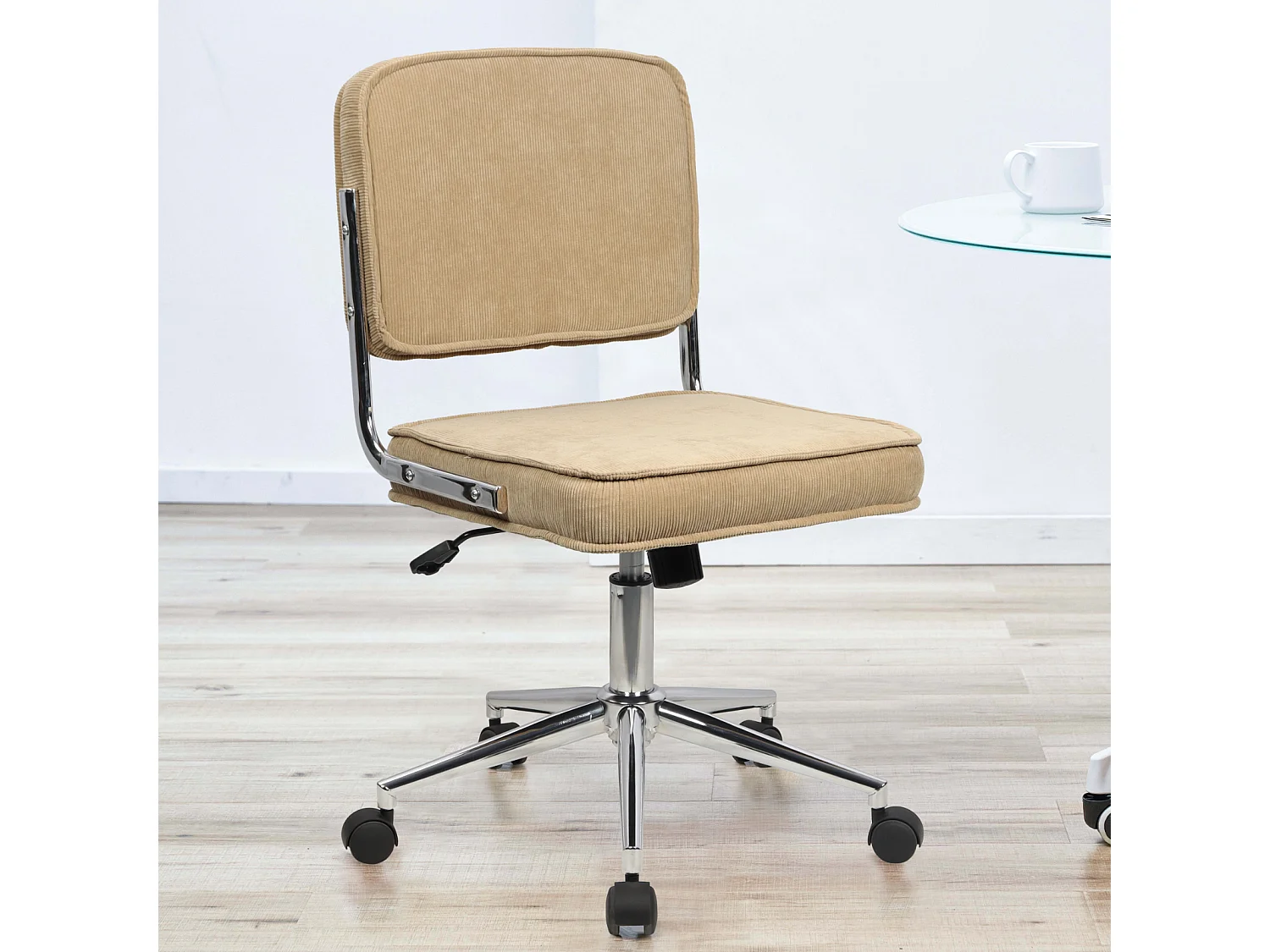 Chaise de bureau réglable en hauteur avec roulettes