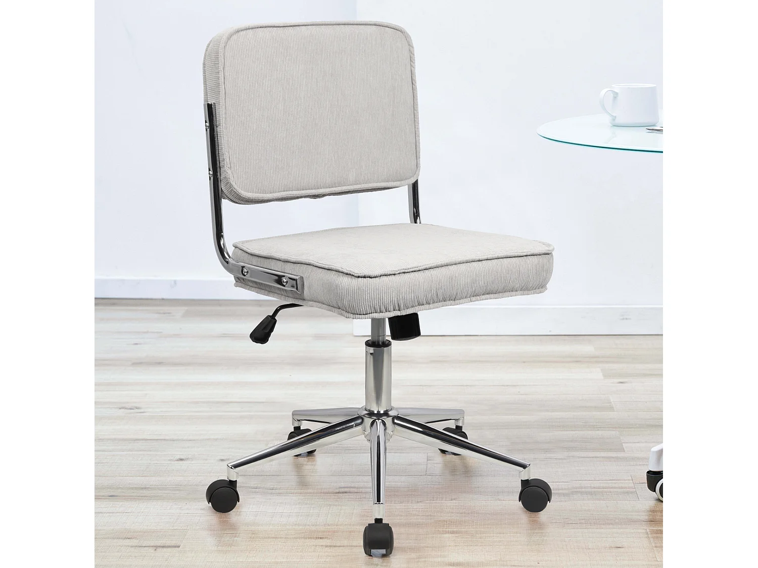 Chaise de bureau réglable en hauteur avec roulettes