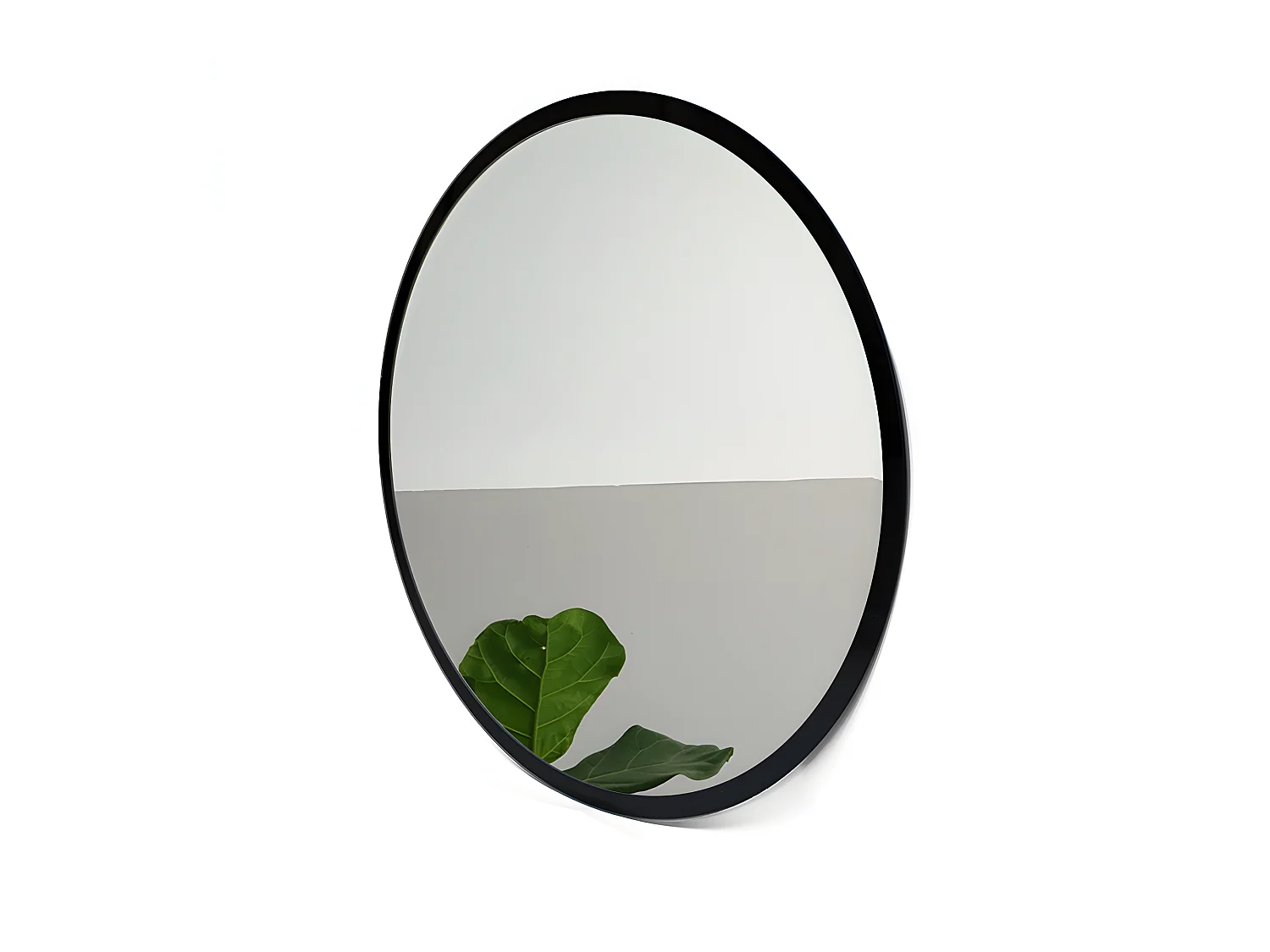 Miroir de salle de bain rond Loft avec cadre noir 70 cm