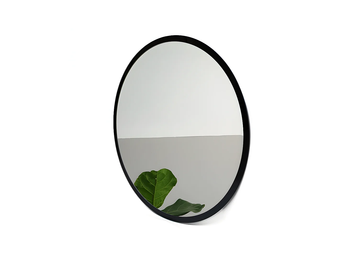 Miroir de salle de bain rond dans un cadre en verre, 90 cm