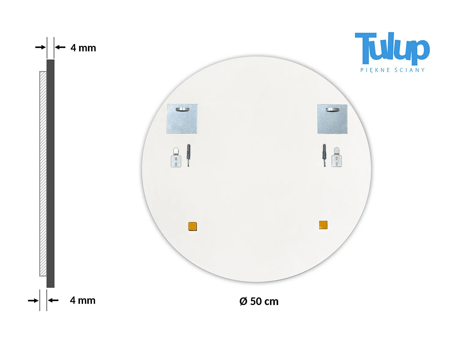 Ronde glazen badkamerspiegel in lijst 50 cm