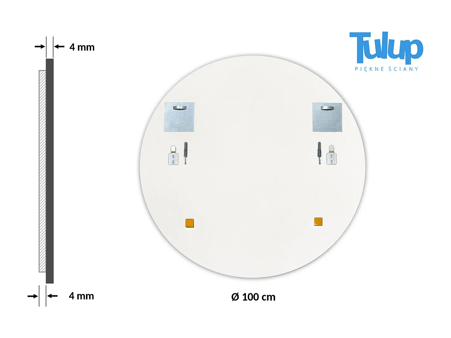 Miroir mural rond Loft avec cadre blanc 100 cm