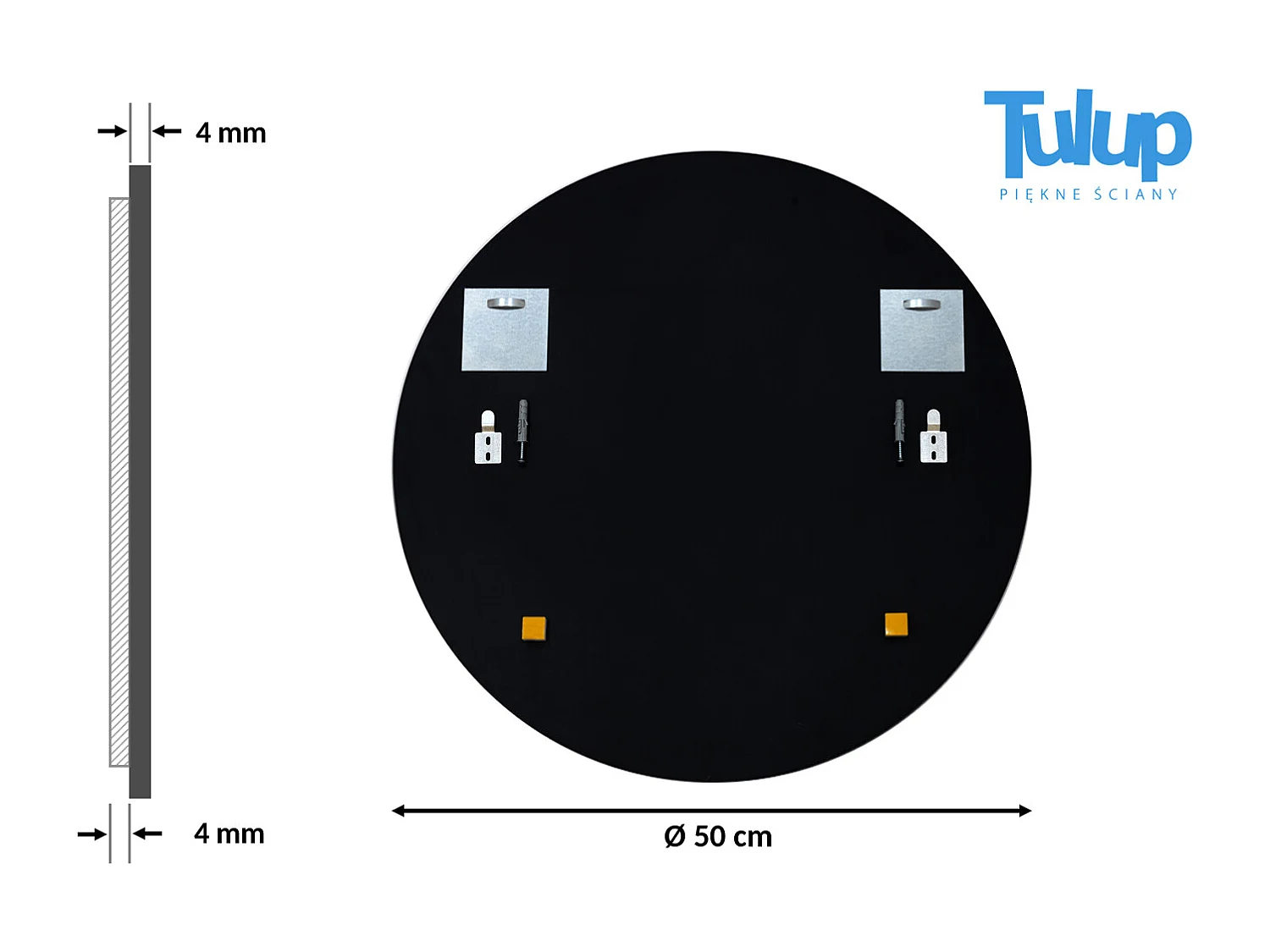 Miroir de salle de bain Loft rond cadre noir 50 cm