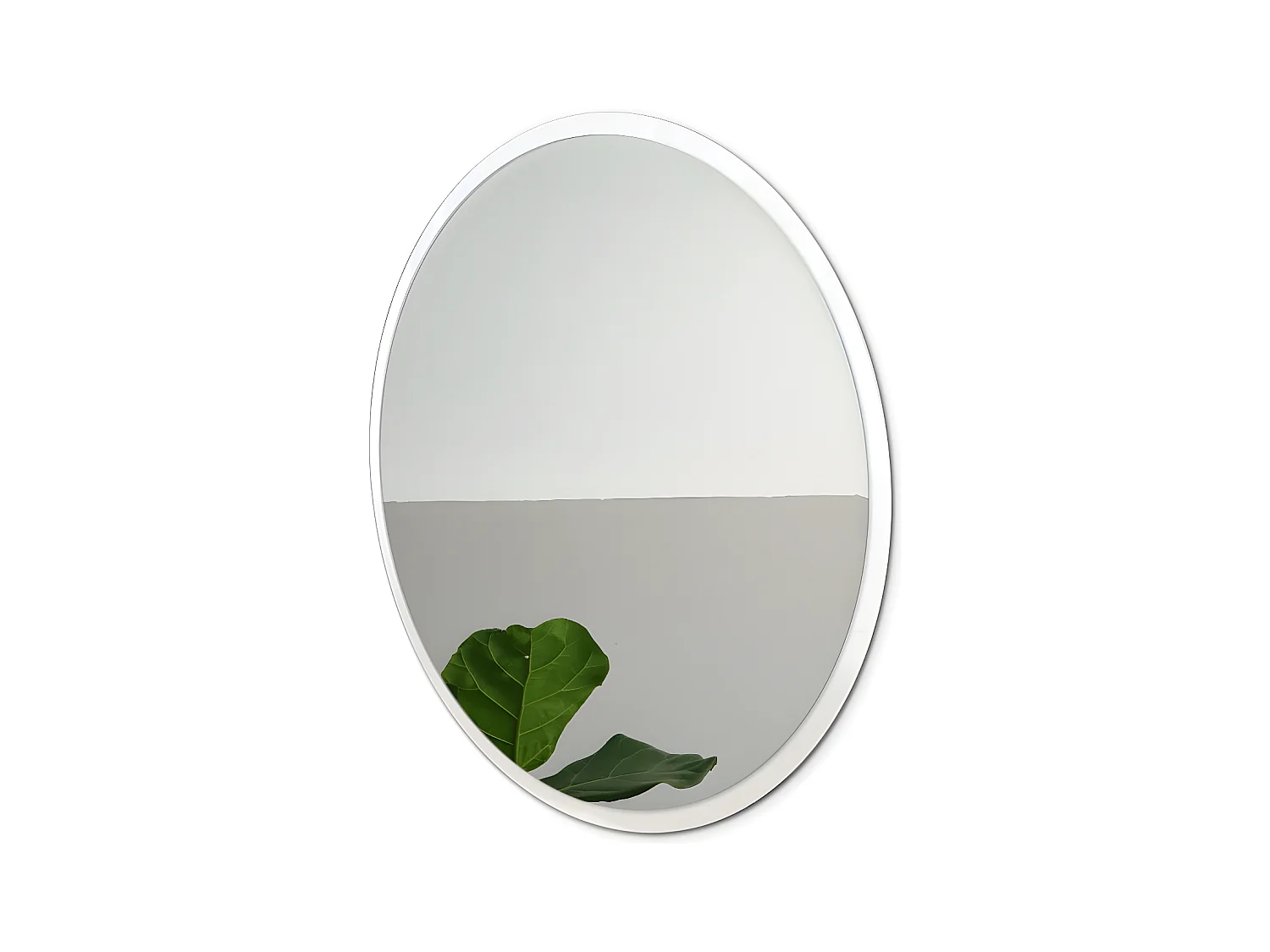 Miroir de salle de bain Loft rond cadre blanc 70 cm