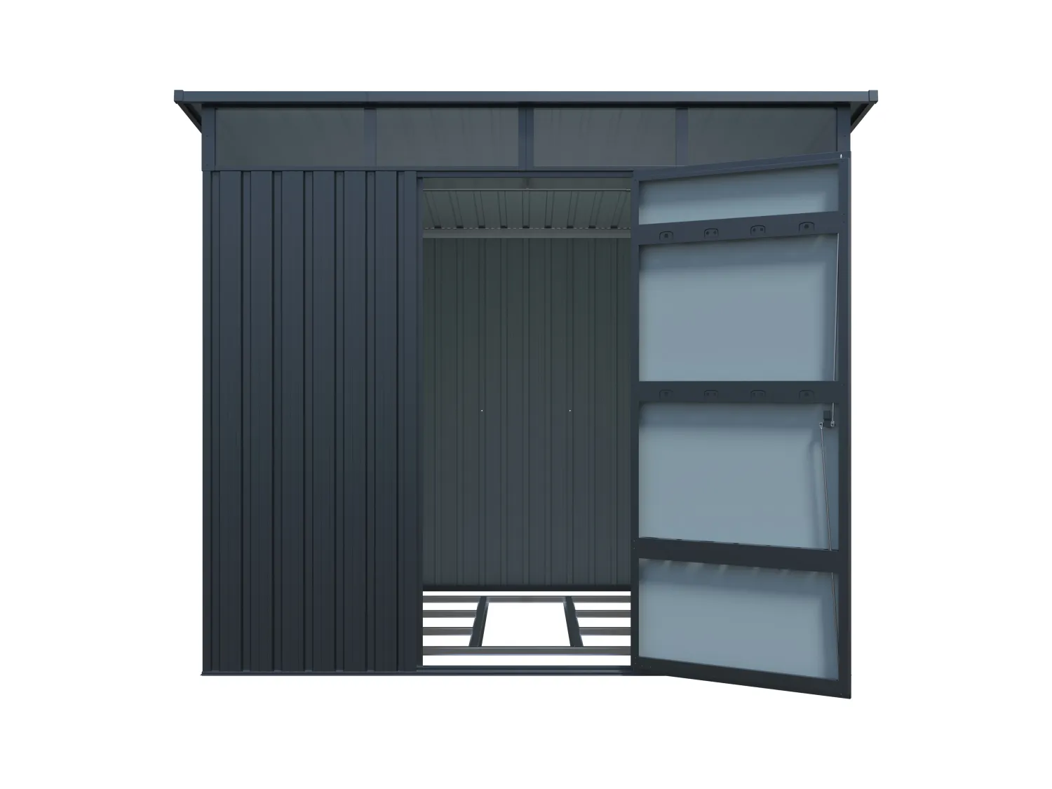 Abri de jardin métal en acier galvanisé - 0,4 mm - gris anthracite 4,6 m² - CLAFTON
