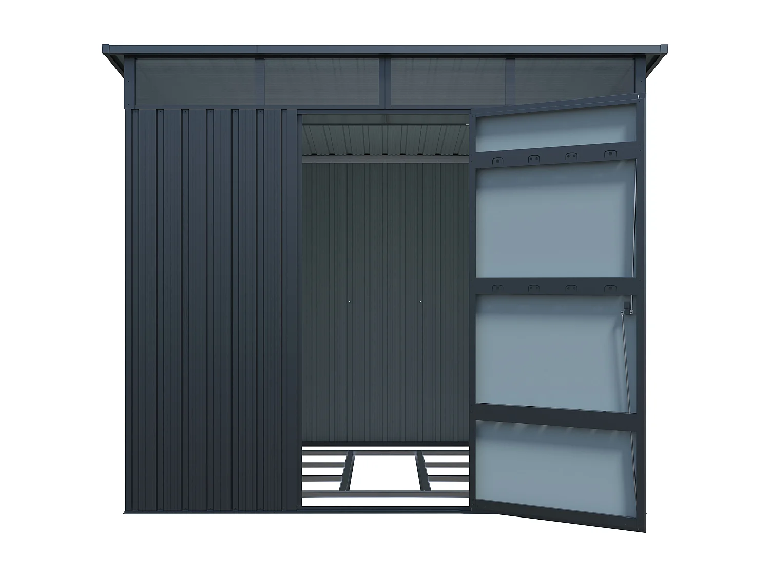 Abri de jardin métal en acier galvanisé - 0,4 mm - gris anthracite 4,6 m² - CLAFTON