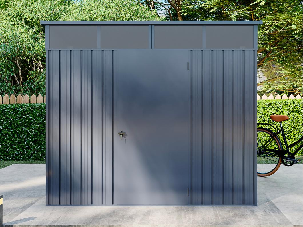 Abri de jardin métal en acier galvanisé gris anthracite 4,6 m² - CLAFTON