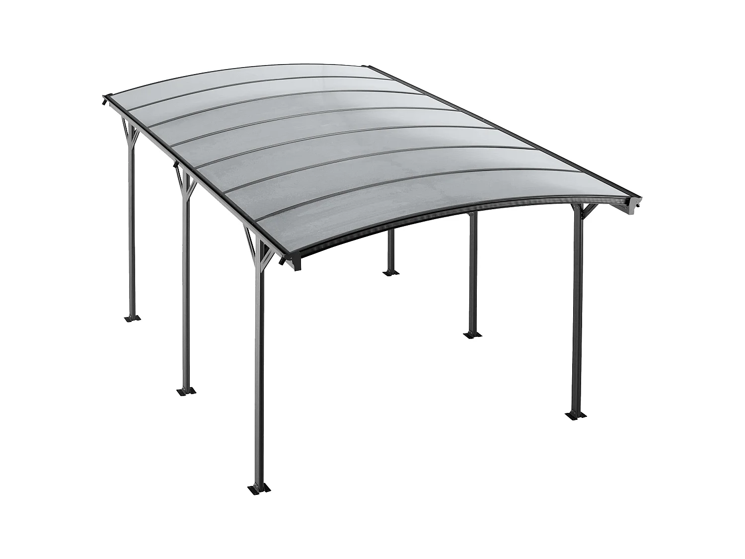Tettoia pergola semplice autoportante in alluminio per 1 auto 15,15 m² Antracite - BARESA