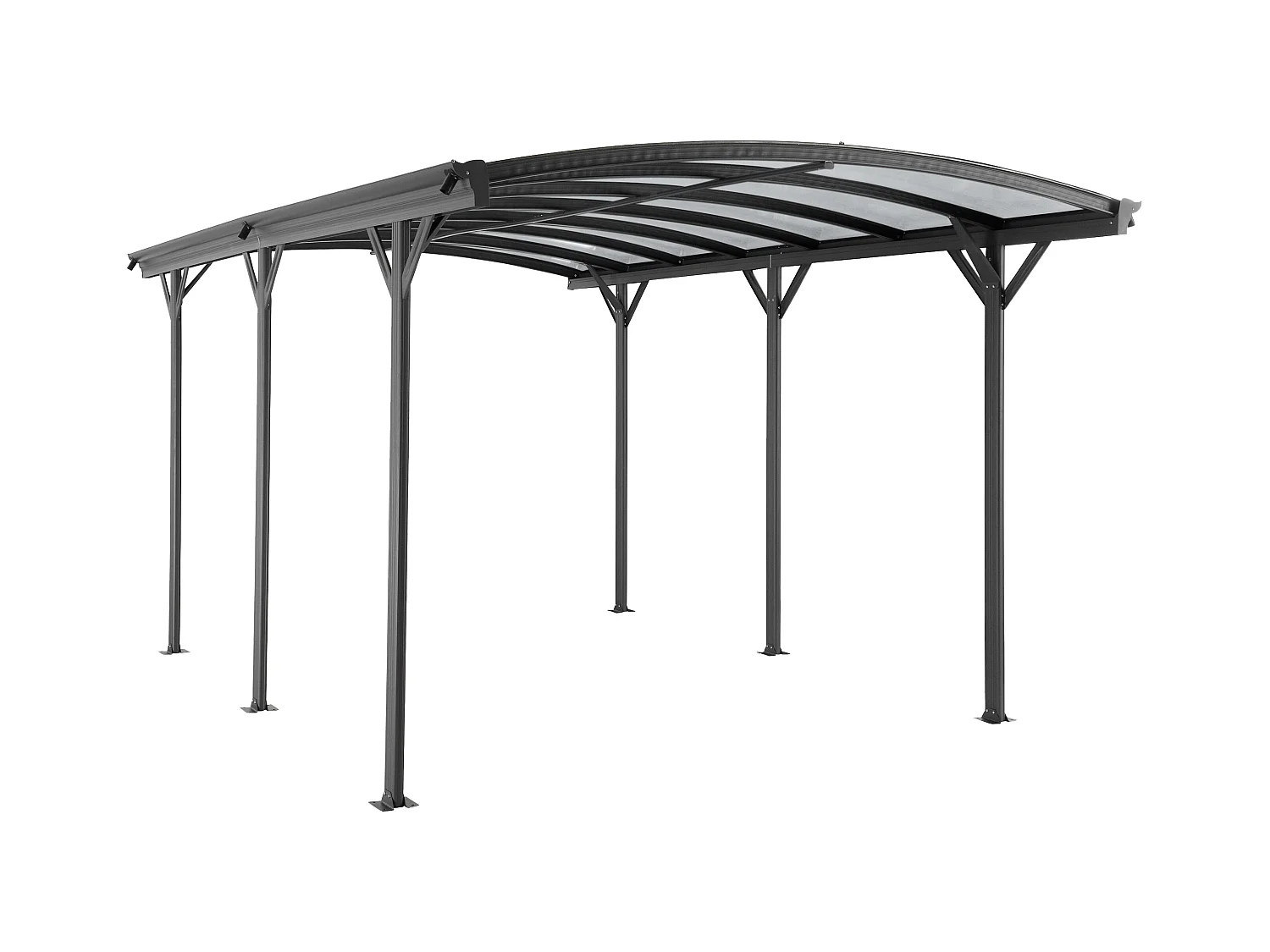 Tettoia pergola semplice autoportante in alluminio per 1 auto 15,15 m² Antracite - BARESA