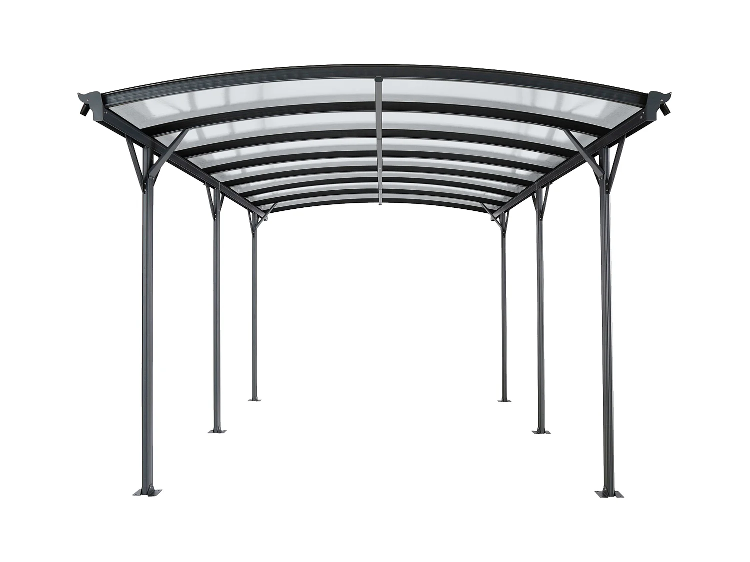 Tettoia pergola semplice autoportante in alluminio per 1 auto 15,15 m² Antracite - BARESA