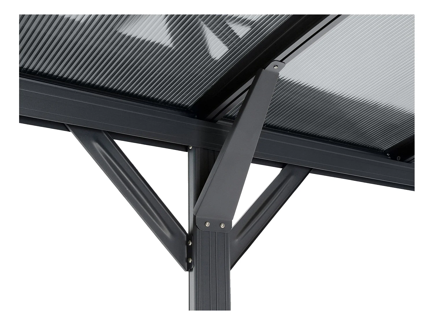 Tettoia pergola semplice autoportante in alluminio per 1 auto 15,15 m² Antracite - BARESA