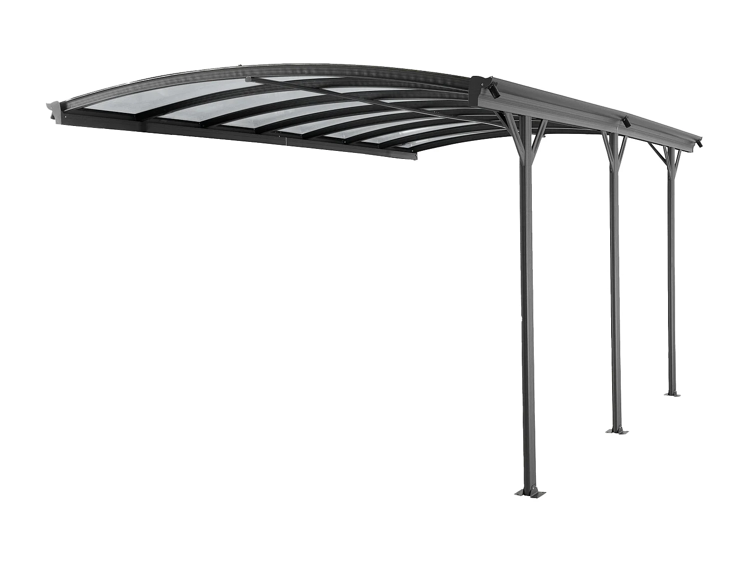Estensione per tettoia pergola autoportante in alluminio per 1 auto L505xH239 cm 15,15 m² Antracite - BARESA