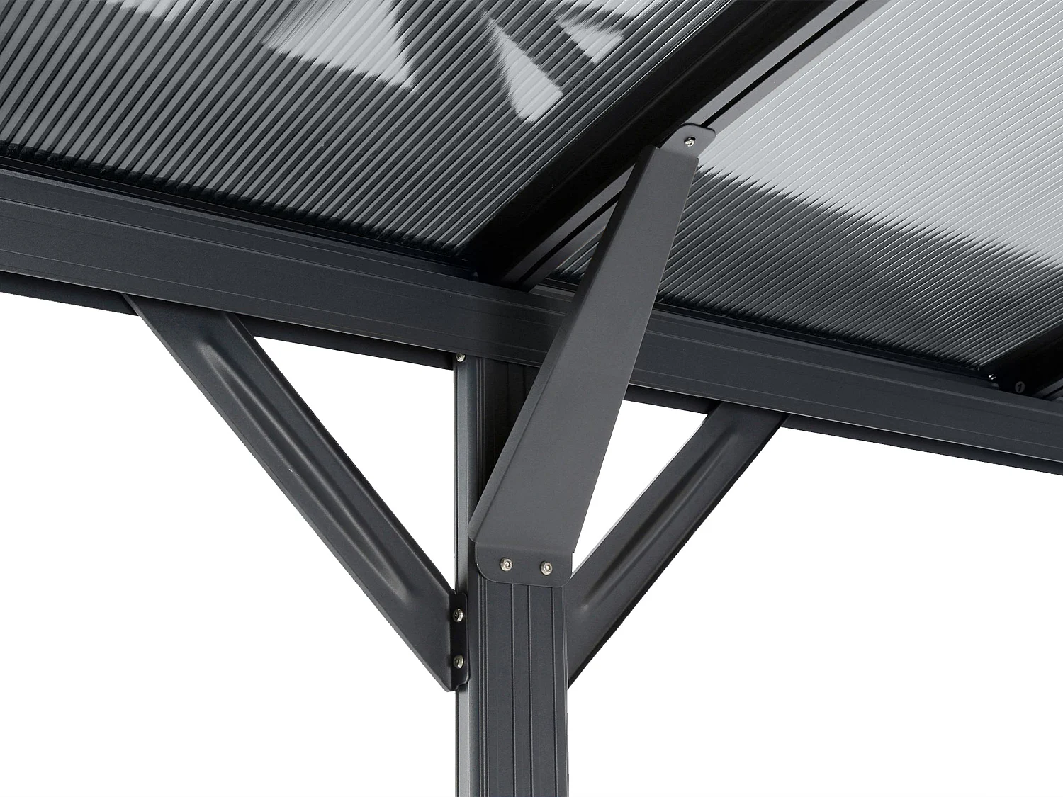 Estensione per tettoia pergola autoportante in alluminio per 1 auto L505xH239 cm 15,15 m² Antracite - BARESA