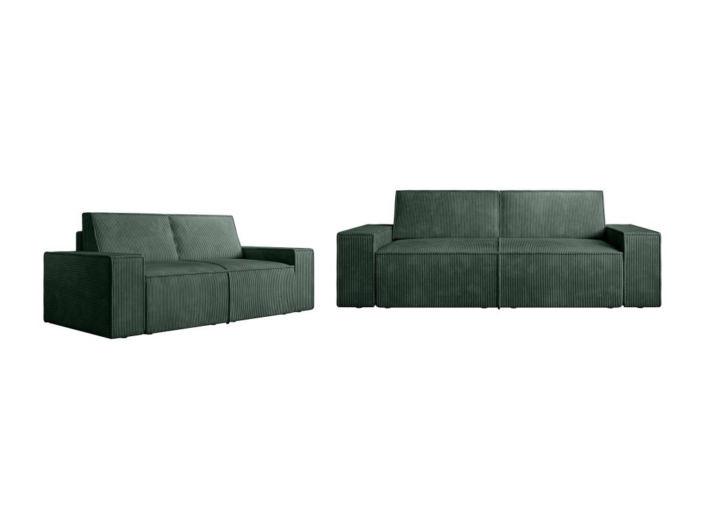 Sofa 3-Sitzer & 2-Sitzer - Cord - Grün - AMELIA günstig online kaufen