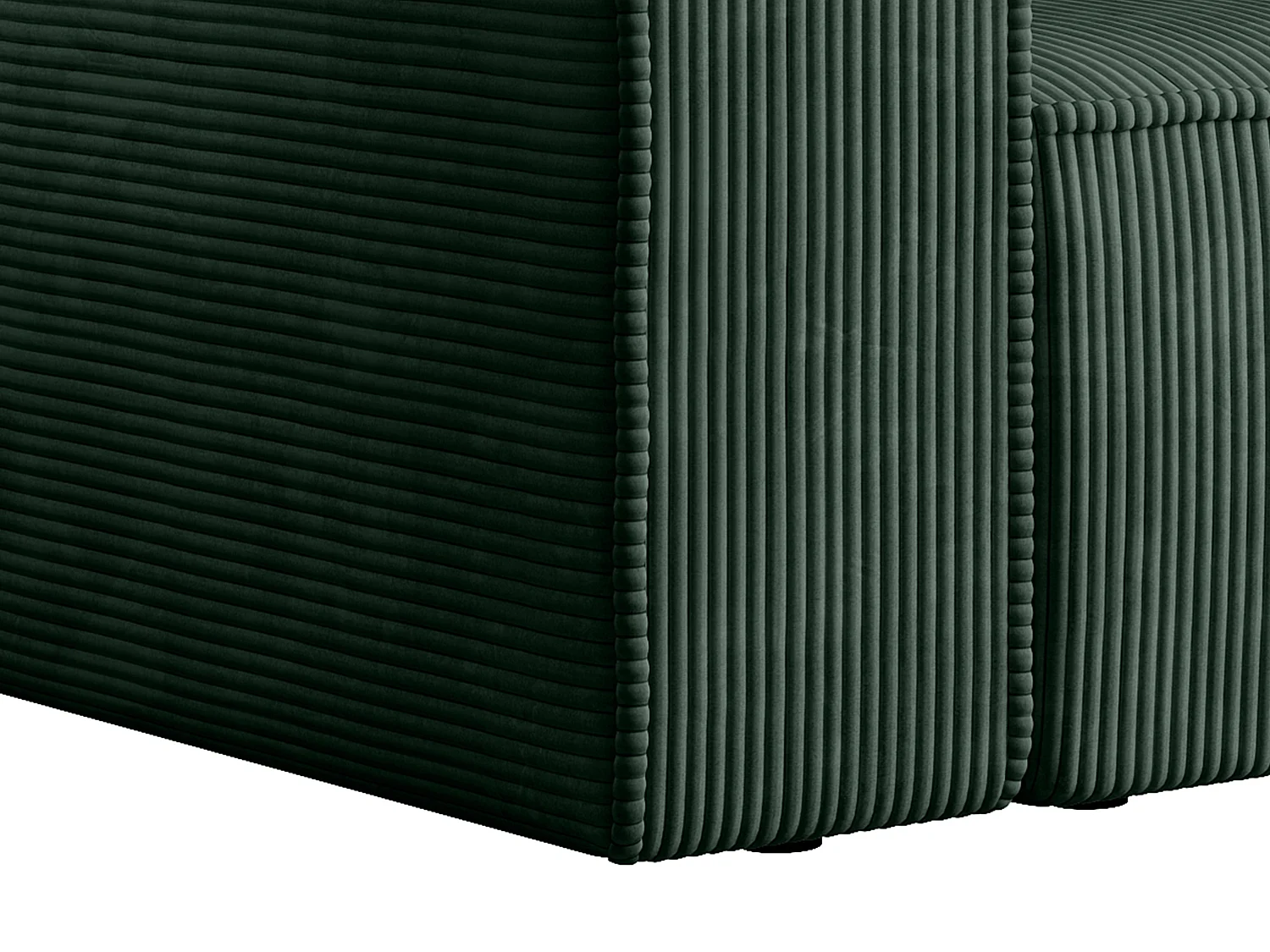 Driezits- en tweezitsbank van groen ribfluweel AMELIA