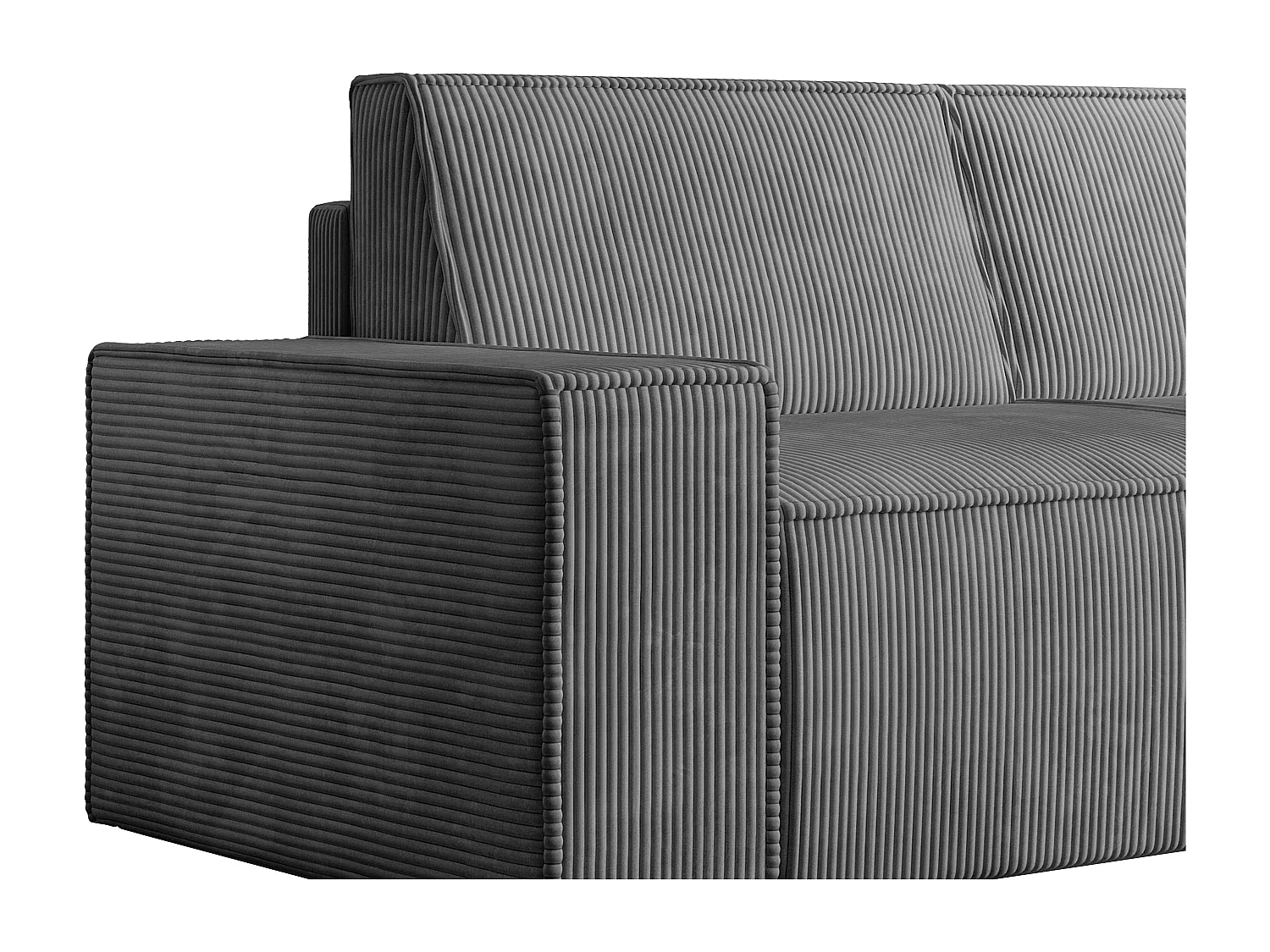 Canapé 3 places et 2 places en velours côtelé gris anthracite AMELIA