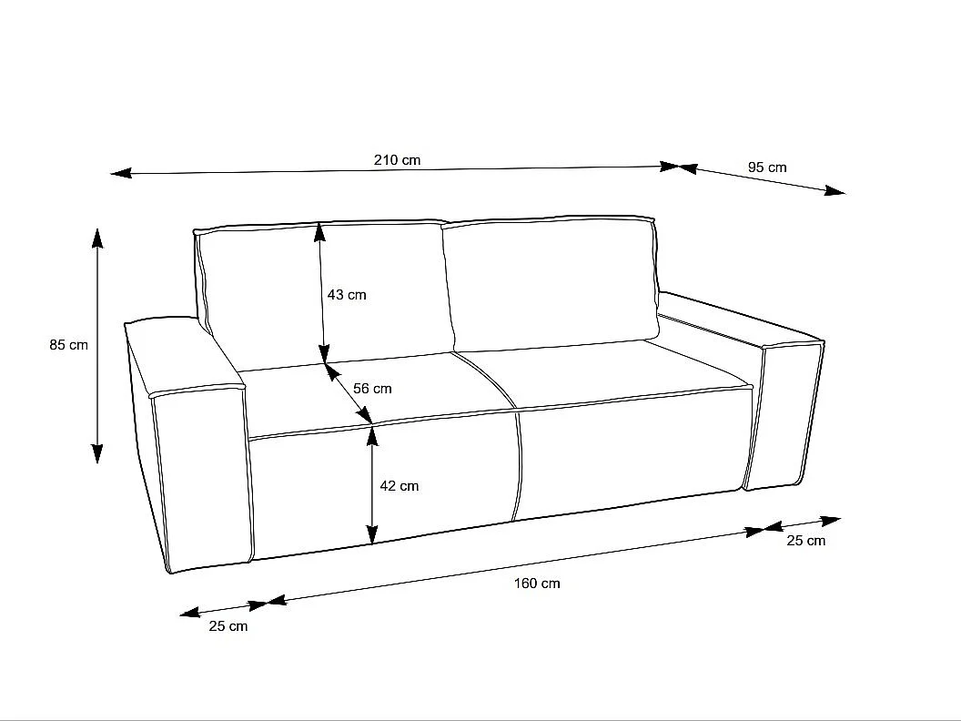 Canapé 3 places et 2 places en velours côtelé gris anthracite AMELIA