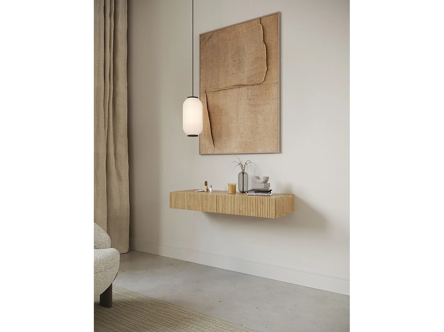 Wandschminktisch - 110 cm - mit 2 Schubladen - Eichenholzoptik - NOLIE