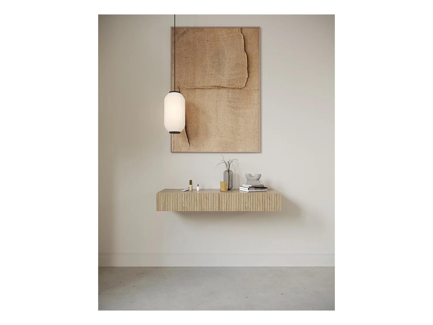 Kaptafel - 2 lades - eiken effect - 110 cm - NOLIE