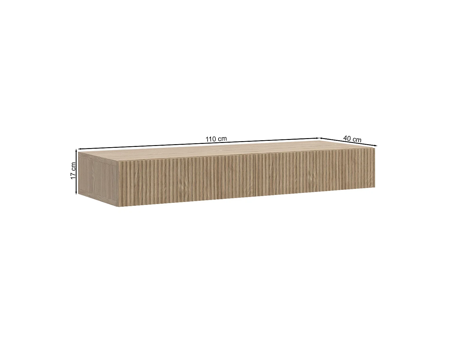 Coiffeuse - 2 tiroirs - aspect chêne - 110 cm - NOLIE