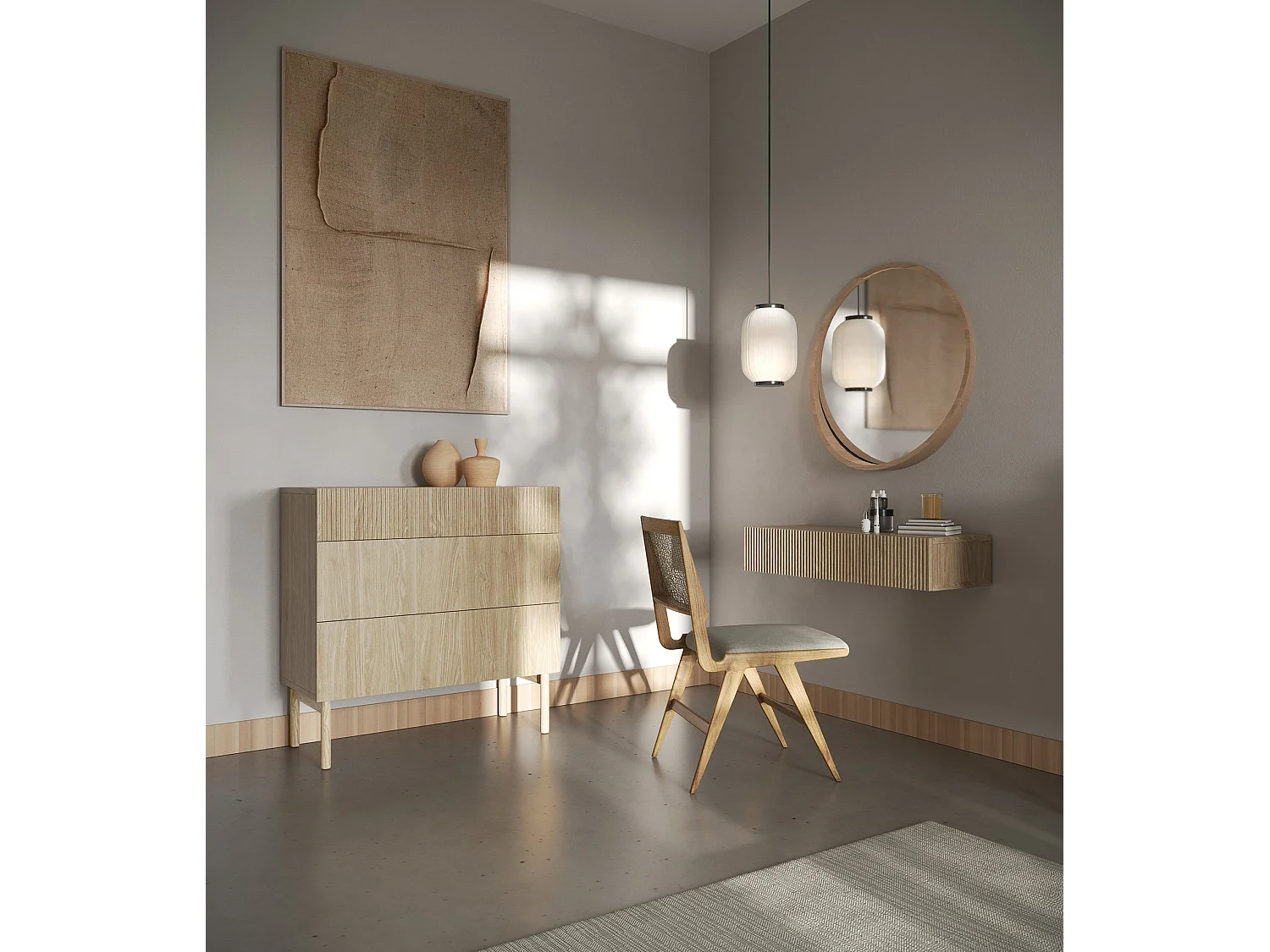 Kaptafel - 2 lades - eiken effect - 110 cm - NOLIE