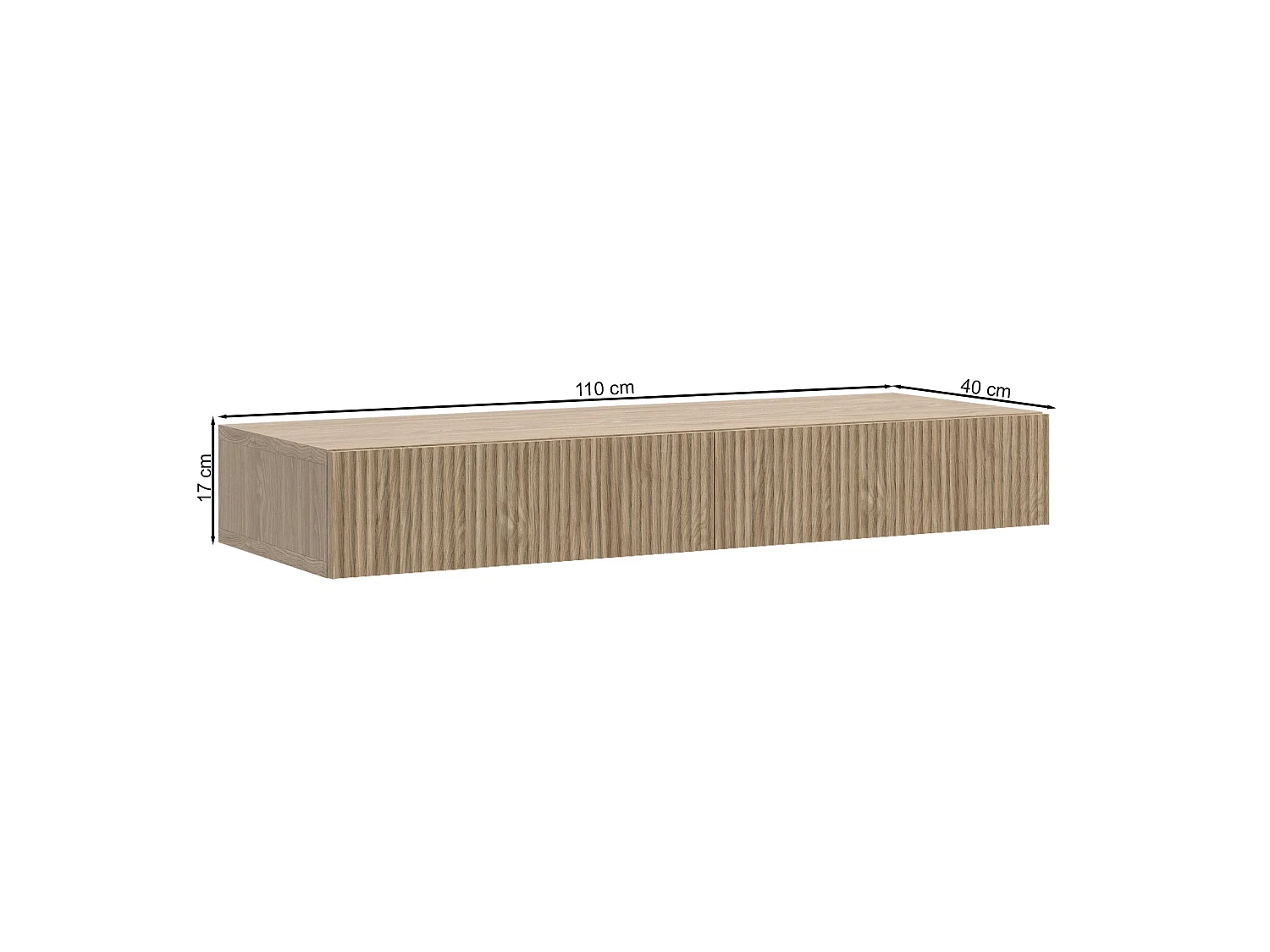 Kaptafel - 2 lades - eiken effect - 110 cm - NOLIE