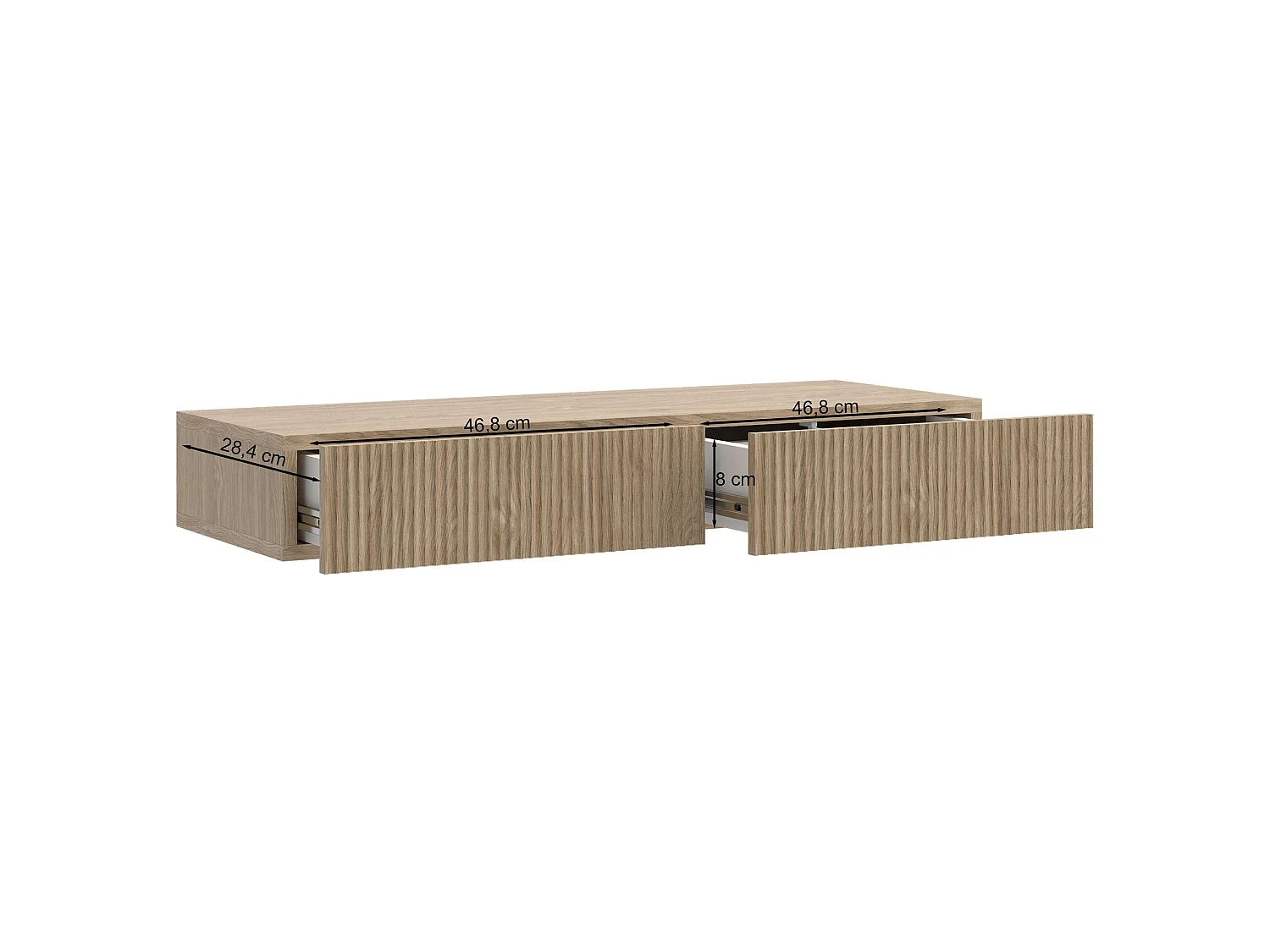 Kaptafel - 2 lades - eiken effect - 110 cm - NOLIE