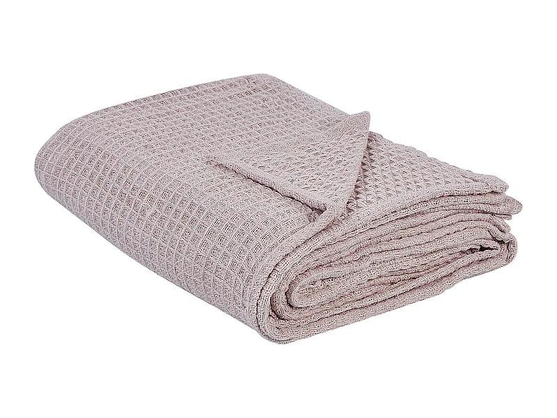 Tagesdecke Baumwolle Pastell Rosa 150x200 cm strukturiert Waffelmuster Chagyl