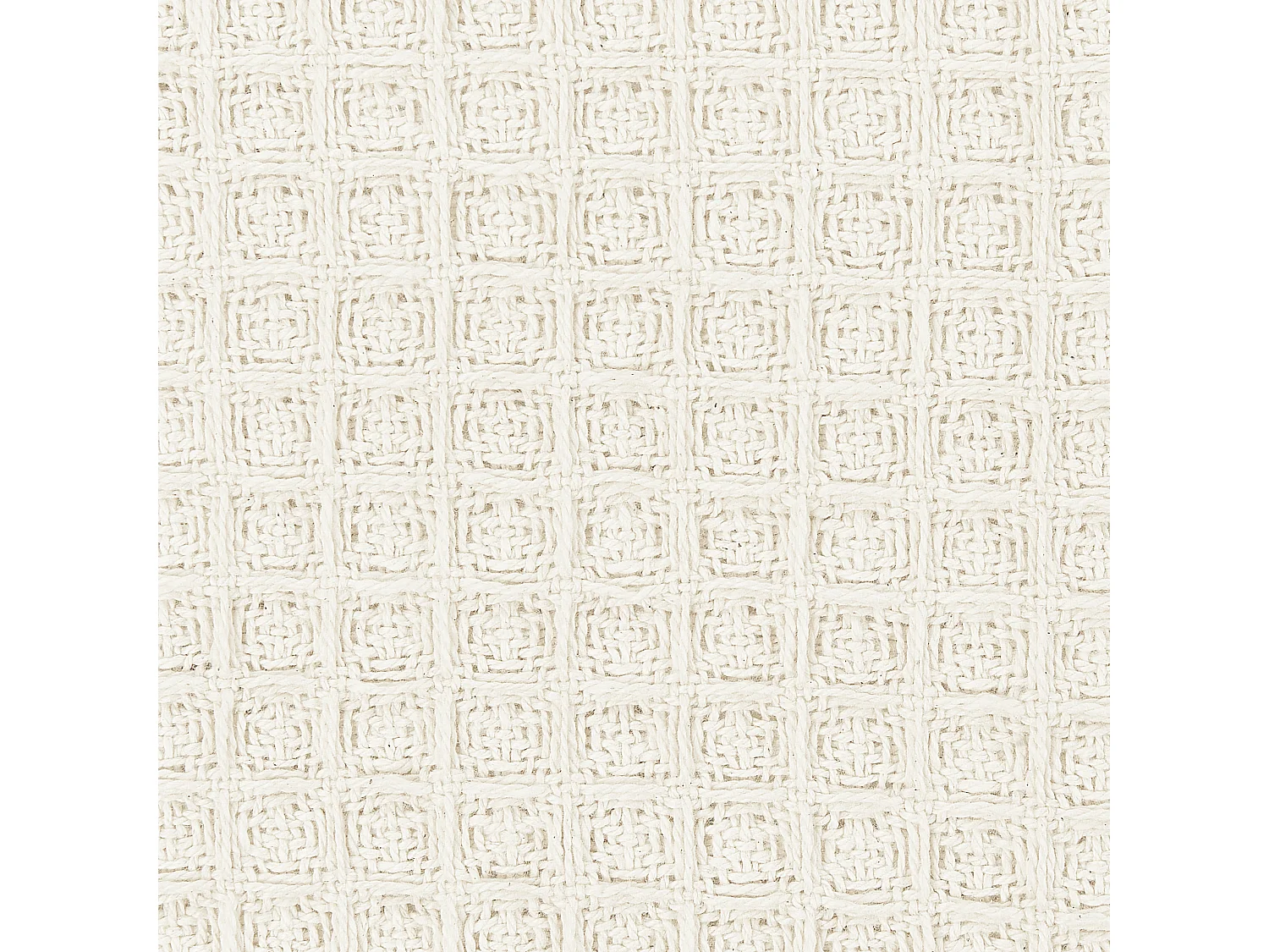 Tagesdecke Baumwolle helles Beige 150x200 cm strukturiert Waffelmuster Chagyl