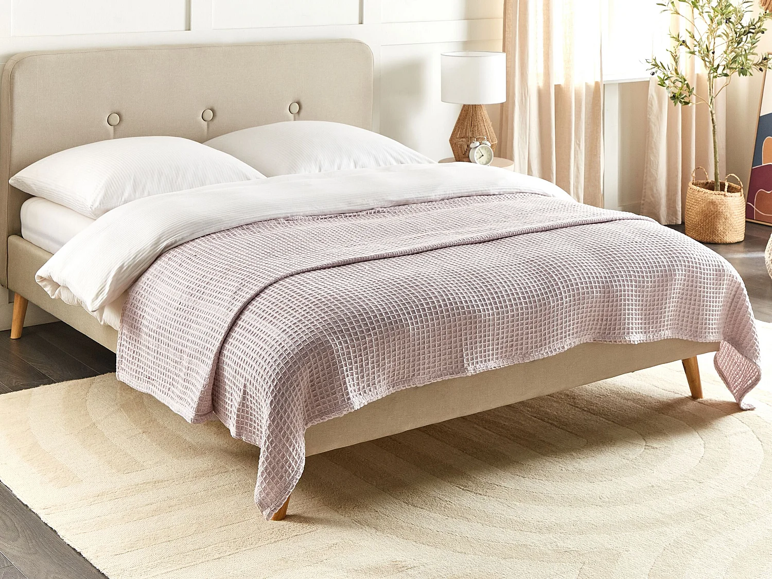 Bedspread CHAGYL Cotton 220 x 240 cm Pastel Pink