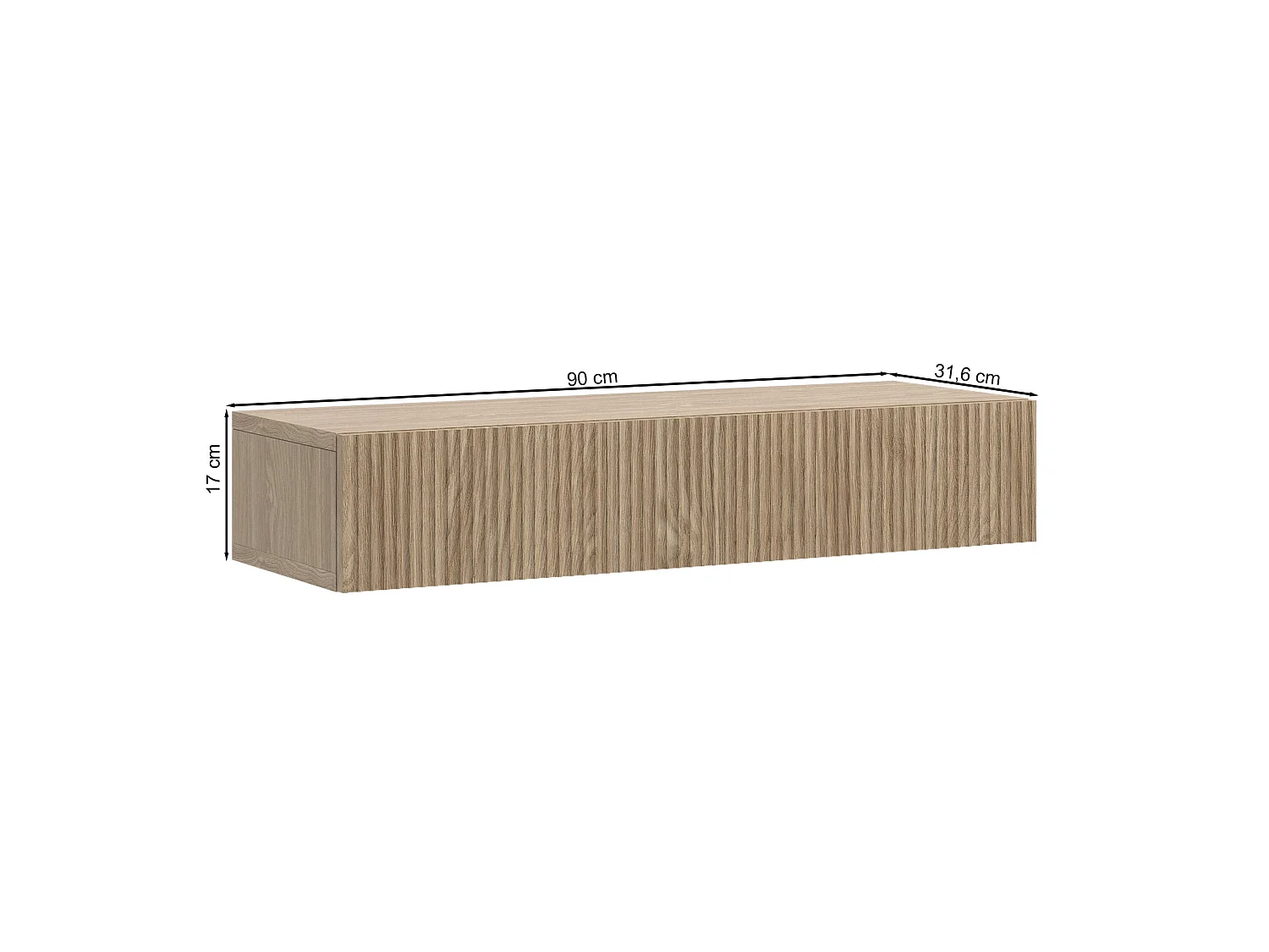Hängekonsole - 90 cm - mit Schublade - Eichenholzoptik - NOLIE